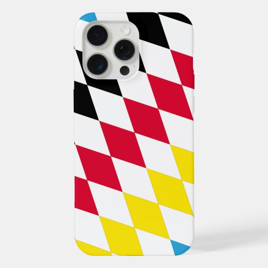 Schwarz-Gelb-Blau-Bayern Diamantfarben-Muster iPhone Hülle (Rückseite)