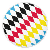 Schwarz-Gelb-Blau-Bayern Diamantfarben-Muster Keramikknauf (Vorderseite)