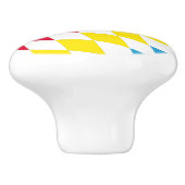 Schwarz-Gelb-Blau-Bayern Diamantfarben-Muster Keramikknauf (Seitenansicht)