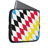 Schwarz-Gelb-Blau-Bayern Diamantfarben-Muster Laptopschutzhülle (Vorne Rechts)