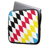 Schwarz-Gelb-Blau-Bayern Diamantfarben-Muster Laptopschutzhülle (Vorderseite Links)