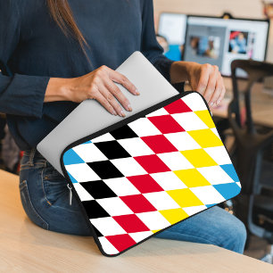 Schwarz-Gelb-Blau-Bayern Diamantfarben-Muster Laptopschutzhülle