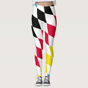 Schwarz-Gelb-Blau-Bayern Diamantfarben-Muster Leggings