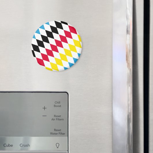 Schwarz-Gelb-Blau-Bayern Diamantfarben-Muster Magnet (In Situ (Kühlschrank))