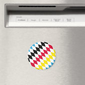 Schwarz-Gelb-Blau-Bayern Diamantfarben-Muster Magnet (In Situ (Geschirrspüler))