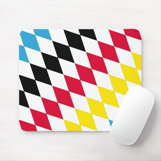 Schwarz-Gelb-Blau-Bayern Diamantfarben-Muster Mousepad (Mit Mouse)