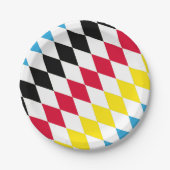 Schwarz-Gelb-Blau-Bayern Diamantfarben-Muster Pappteller (Vorderseite)