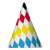 Schwarz-Gelb-Blau-Bayern Diamantfarben-Muster Partyhütchen (Rechts)