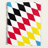Schwarz-Gelb-Blau-Bayern Diamantfarben-Muster Planer (Vorderseite)