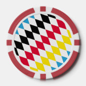 Schwarz-Gelb-Blau-Bayern Diamantfarben-Muster Pokerchips (Vorderseite)