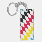Schwarz-Gelb-Blau-Bayern Diamantfarben-Muster Schlüsselanhänger (Vorderseite links)