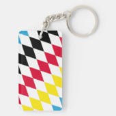 Schwarz-Gelb-Blau-Bayern Diamantfarben-Muster Schlüsselanhänger (Rückseite)