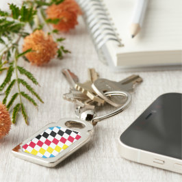 Schwarz-Gelb-Blau-Bayern Diamantfarben-Muster Schlüsselanhänger