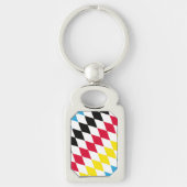 Schwarz-Gelb-Blau-Bayern Diamantfarben-Muster Schlüsselanhänger (Vorderseite)