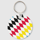 Schwarz-Gelb-Blau-Bayern Diamantfarben-Muster Schlüsselanhänger (Vorderseite)
