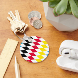 Schwarz-Gelb-Blau-Bayern Diamantfarben-Muster Schlüsselanhänger