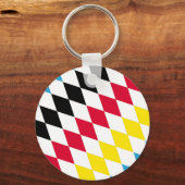 Schwarz-Gelb-Blau-Bayern Diamantfarben-Muster Schlüsselanhänger (Vorderseite)