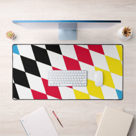 Schwarz-Gelb-Blau-Bayern Diamantfarben-Muster Schreibtischunterlage