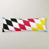 Schwarz-Gelb-Blau-Bayern Diamantfarben-Muster Seitenschläferkissen (Rückseite)