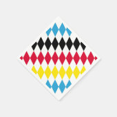 Schwarz-Gelb-Blau-Bayern Diamantfarben-Muster Serviette (Ecke)