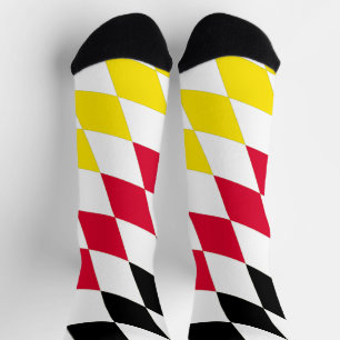 Schwarz-Gelb-Blau-Bayern Diamantfarben-Muster Socken