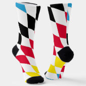 Schwarz-Gelb-Blau-Bayern Diamantfarben-Muster Socken (Gewinkelt)
