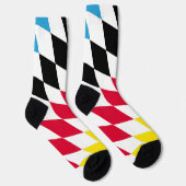 Schwarz-Gelb-Blau-Bayern Diamantfarben-Muster Socken (Rechts)