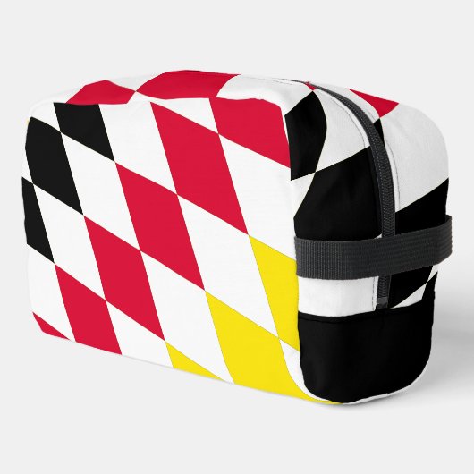 Schwarz-Gelb-Blau-Bayern Diamantfarben-Muster Waschbeutel (Linke Seite)