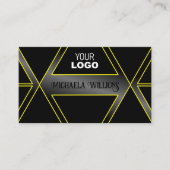 Schwarz-Gelb-Blitze mit Logo Visitenkarte (Vorderseite)