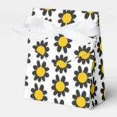 Schwarz-Gelb-Blumen farbenfroher Spaß Geschenkschachtel (Vorderseite)