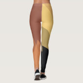 Schwarz-Gelb-Braun Modernes geometrisches Muster Leggings (Rückseite)