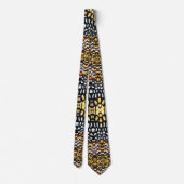 Schwarz, Gelb, Braun Rheeve Fasant Feather Krawatt Krawatte (Rückseite)