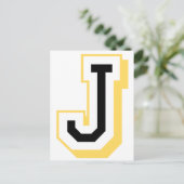 Schwarz-Gelb-Buchstaben J Postkarte (Stehend Vorderseite)