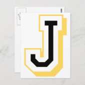 Schwarz-Gelb-Buchstaben J Postkarte (Vorne/Hinten)