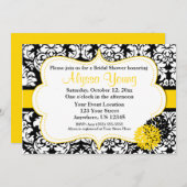 Schwarz-Gelb-Damast-Einladung Einladung (Vorne/Hinten)