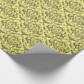 Schwarz-Gelb-Damast-Muster Geschenkpapier (Ecke)