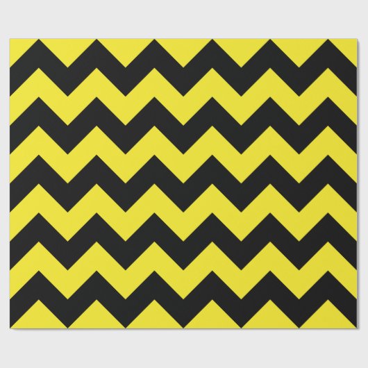 Schwarz-Gelb Extra Grosses Zickzack Geschenkpapier (Flach)