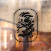 Schwarz-Gelb-Fingerabdruck-Fensterklammer Fensteraufkleber (Blatt 2)