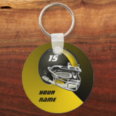 Schwarz-Gelb-Fußball-Helm Schlüsselanhänger (Vorderseite)