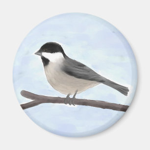 Schwarz-gelb-gekapptes Chickadee-Magnet Magnet