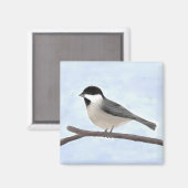 Schwarz-gelb-gekapptes Chickadee-Magnet Magnet (Vorderseite/Rückseite)