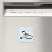 Schwarz-gelb-gekapptes Chickadee-Magnet Magnet (In Situ (Geschirrspüler))