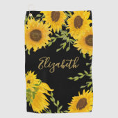 Schwarz-Gelb-Gelbblütenweibchen Golfhandtuch (Vorderseite)