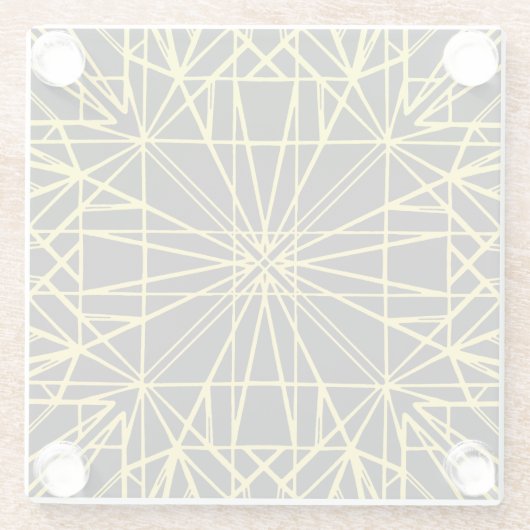 Schwarz-Gelb-Geometrie Glasuntersetzer (Rückseite)