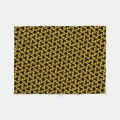 Schwarz-Gelb-Geometrie-Star Nahtloses Muster Fleecedecke (Vorderseite (Horizontal))