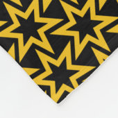Schwarz-Gelb-Geometrie-Star Nahtloses Muster Fleecedecke (Ecke)