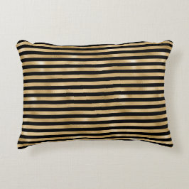 Schwarz-gelb gestreiftes Kissen Kissen Akzent Kiss