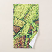 Schwarz-gelb gestrichene vulkanische Steinkonstruk Badhandtuch Set (Handtuch)