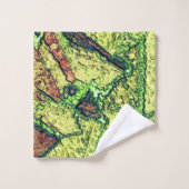 Schwarz-gelb gestrichene vulkanische Steinkonstruk Badhandtuch Set (Waschlappen)