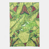 Schwarz-gelb gestrichene vulkanische Steinkonstruk Geschirrtuch (Vertikal)